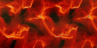 Computer simulation of a star formation in a turbulent gas cloud