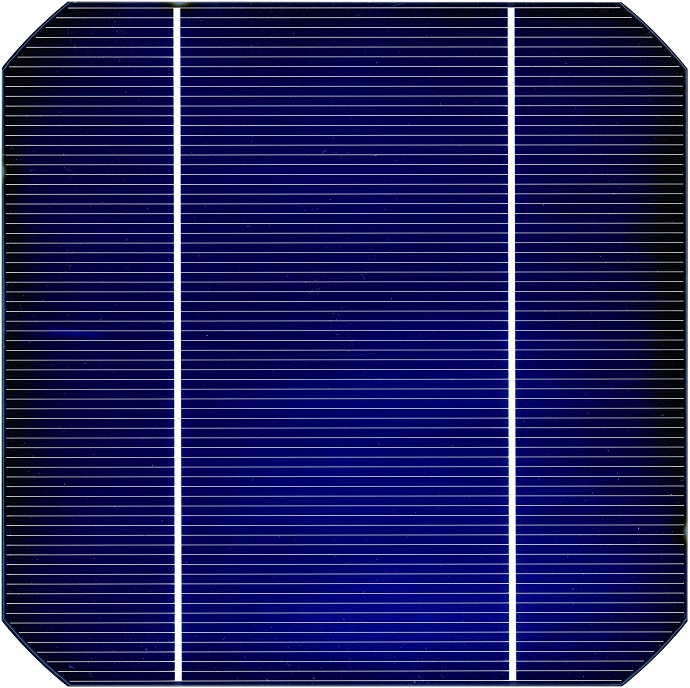 Frontside of a conventional solar cell with contacts