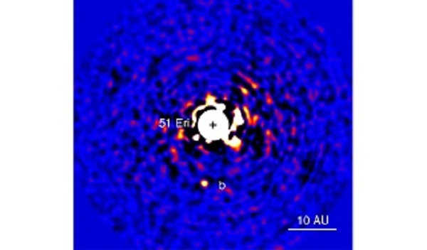 Discovery image of the planet 51 Eridani b with the Gemini Planet Imager taken in the near-infrared light on December 18 2014