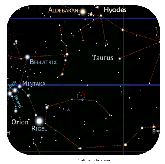 Location of 51 Eri in the constellation of Eridamus