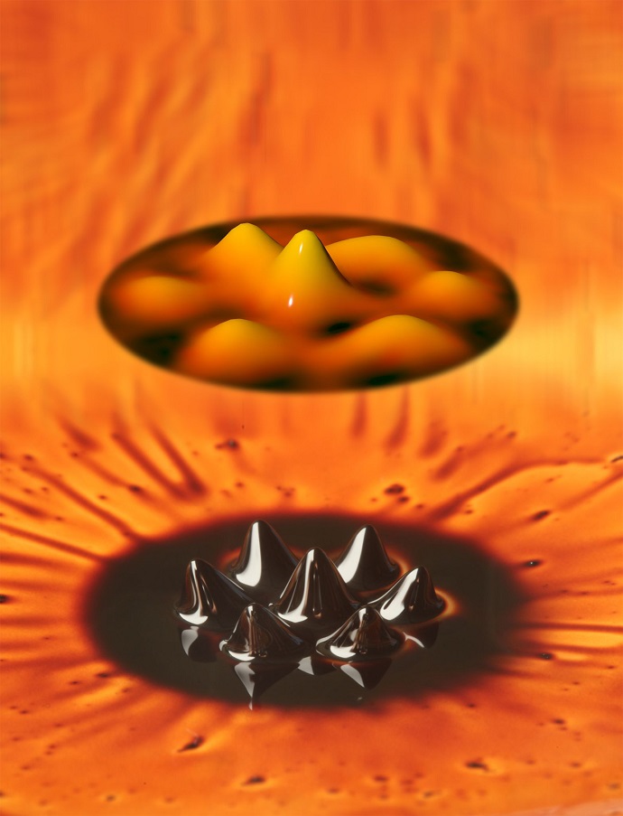 Schematic of the quantum ferrofluid in the experiment