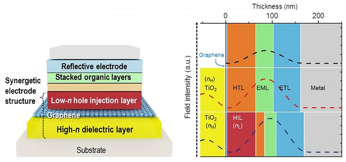 Schematic Device Structure of Graphene-based OLEDs
