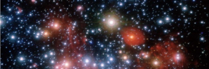 The central parts of our Galaxy, the Milky Way, as observed in the near-infrared with the NACO instrument on ESO's Very Large Telescope