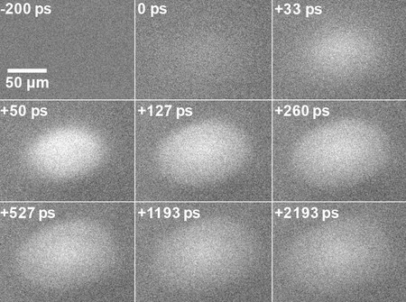 Scanning ultrafast electron microscopy shows the diffusion of electrons in silicon over a period of picosconds