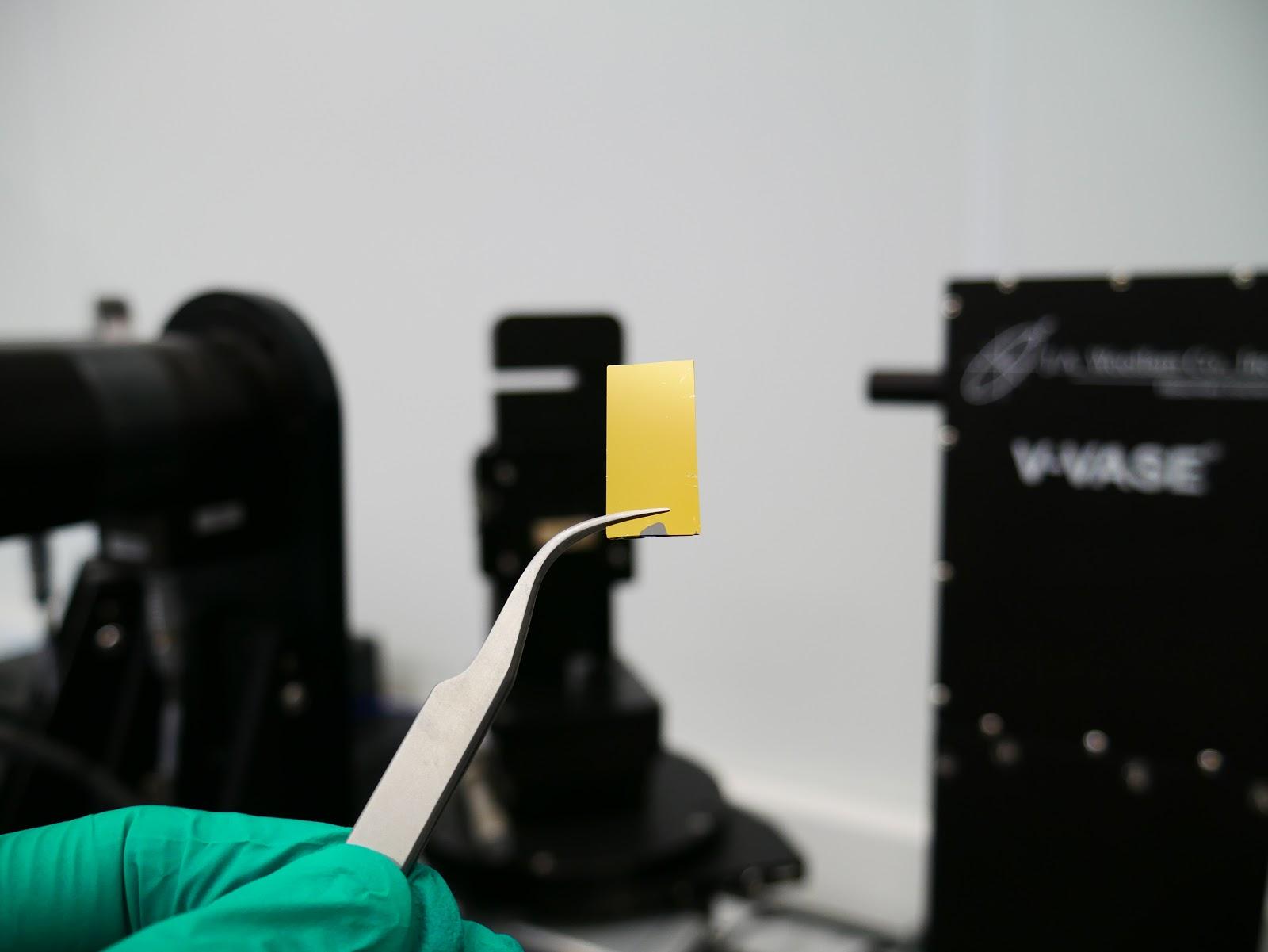 Preparation of a thin gold film sample for spectroscopic ellipsometry measurements