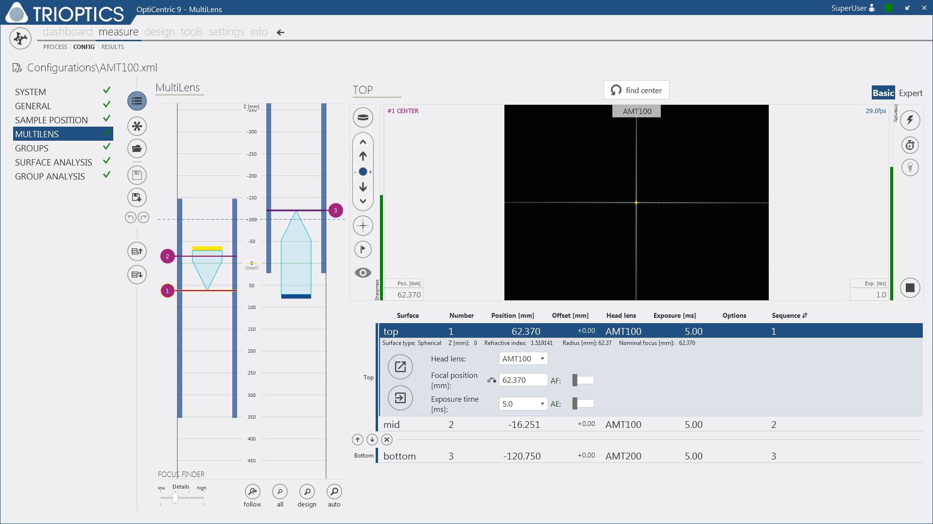 New OptiCentric® software: Configuration of the centering test for a doublet