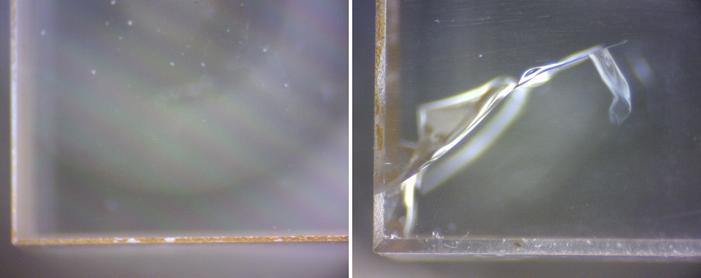 Neodymium-alumina shows no signs of cracking at 40 Watts applied optical pumping at 808nm, while neodymium-YAG cracks at 25 Watts.