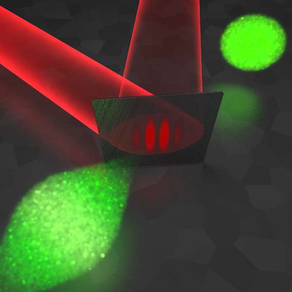 Electron pulses are tilted by means of a beam of laser-generated terahertz radiation in space and time