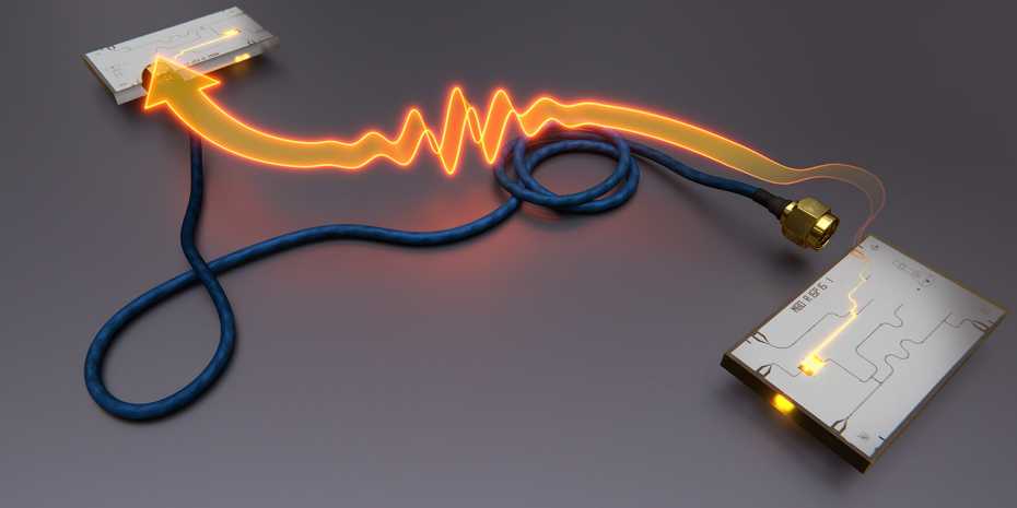 For the first time, the quantum state of a superconducting qubit was transferred with a coaxial cable to another qubit