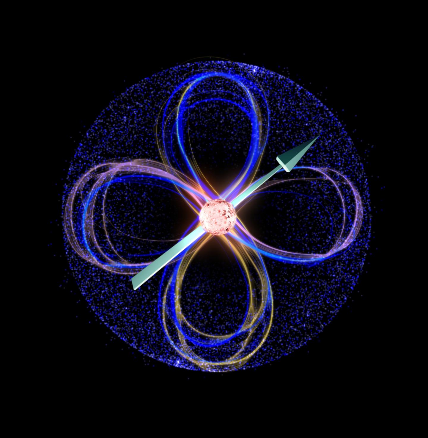 This is an artists impression of spin-orbit coupling of atom qubits