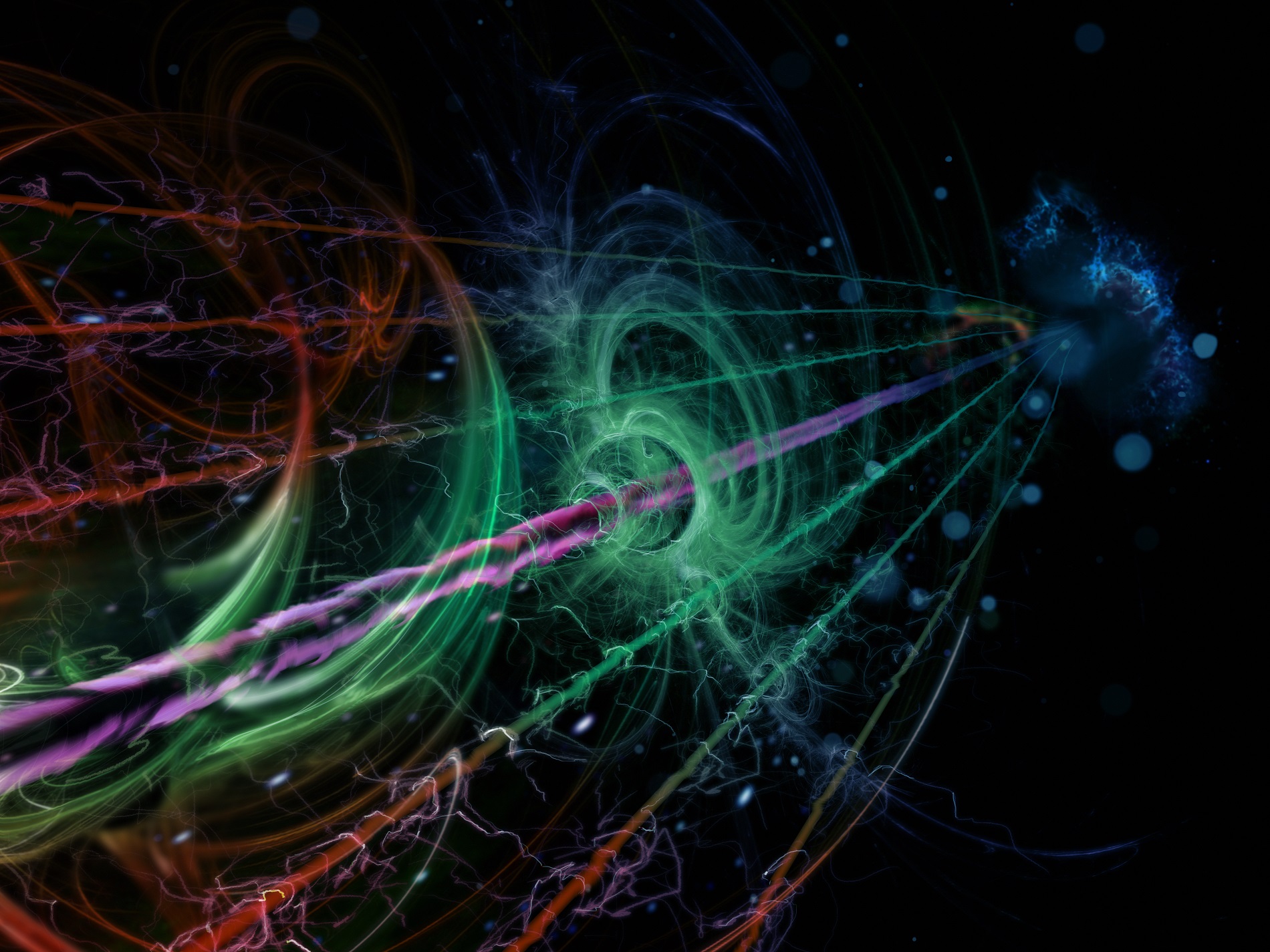 Artictic impression of a quantum resonator coupled to environmental modes.