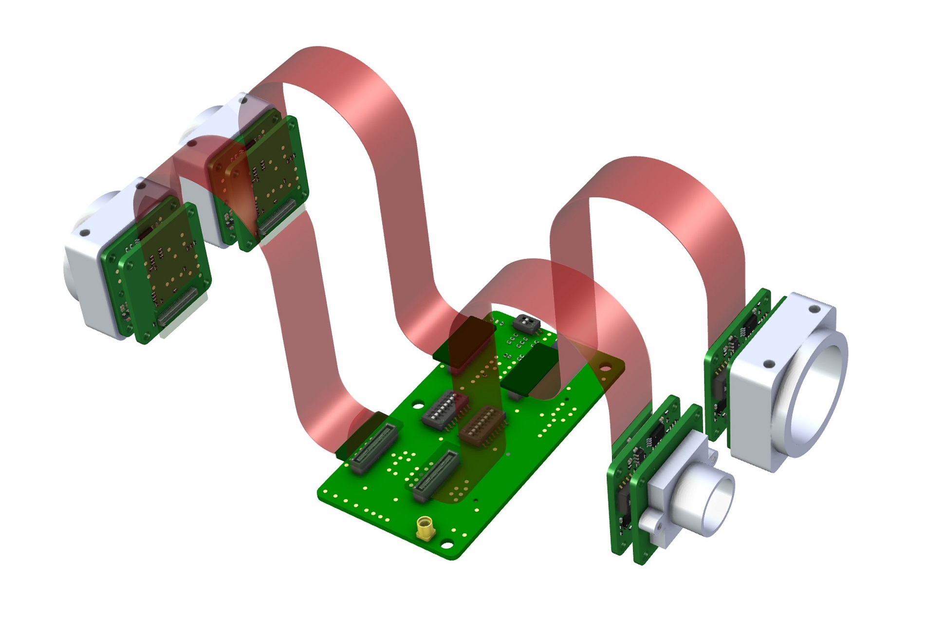 Connection of four FSM sensor modules to the new multi-sensor platform