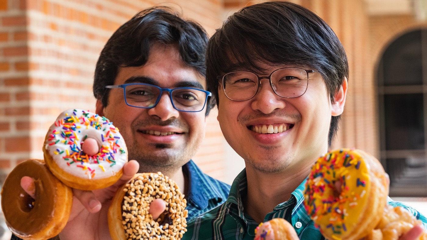 Rice University graduate students Nitant Gupta, left, and Henry Yu