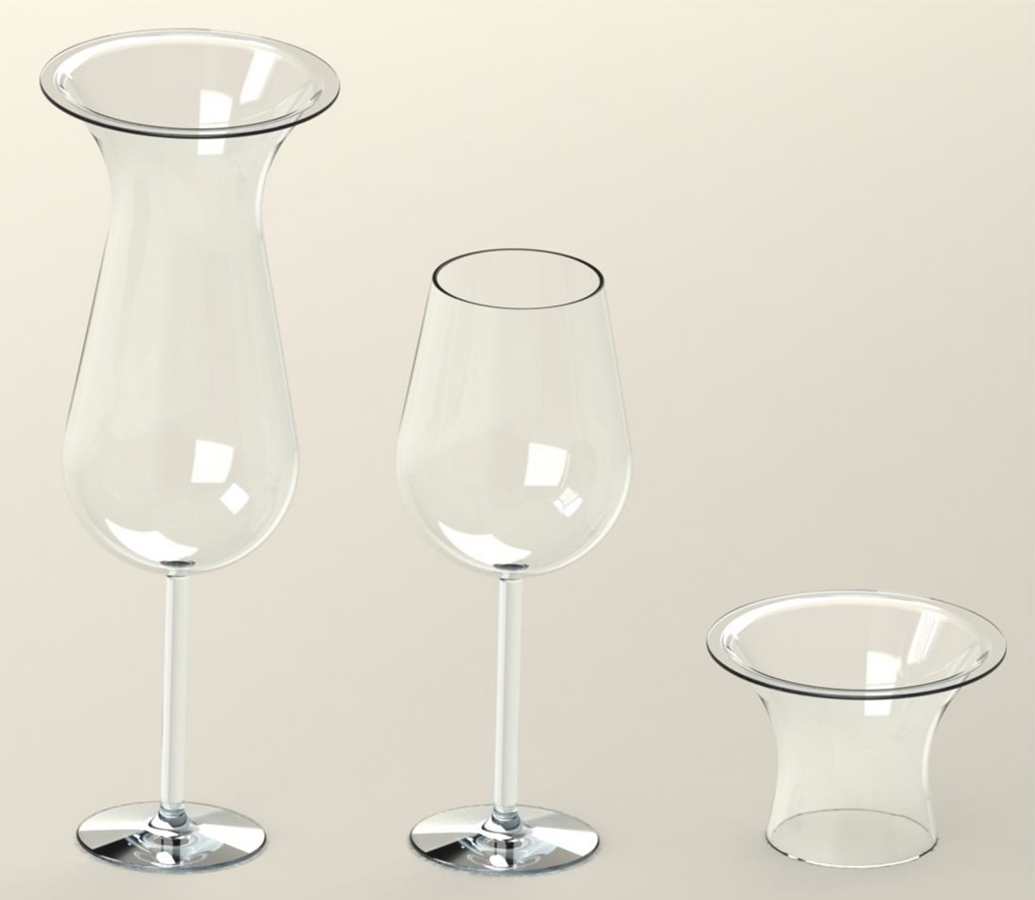 Figure 2: Wine glass before and after cap removal.