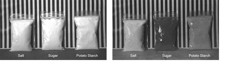 Material sorting utilizing differences in short-wavelength infrared light absorption rates