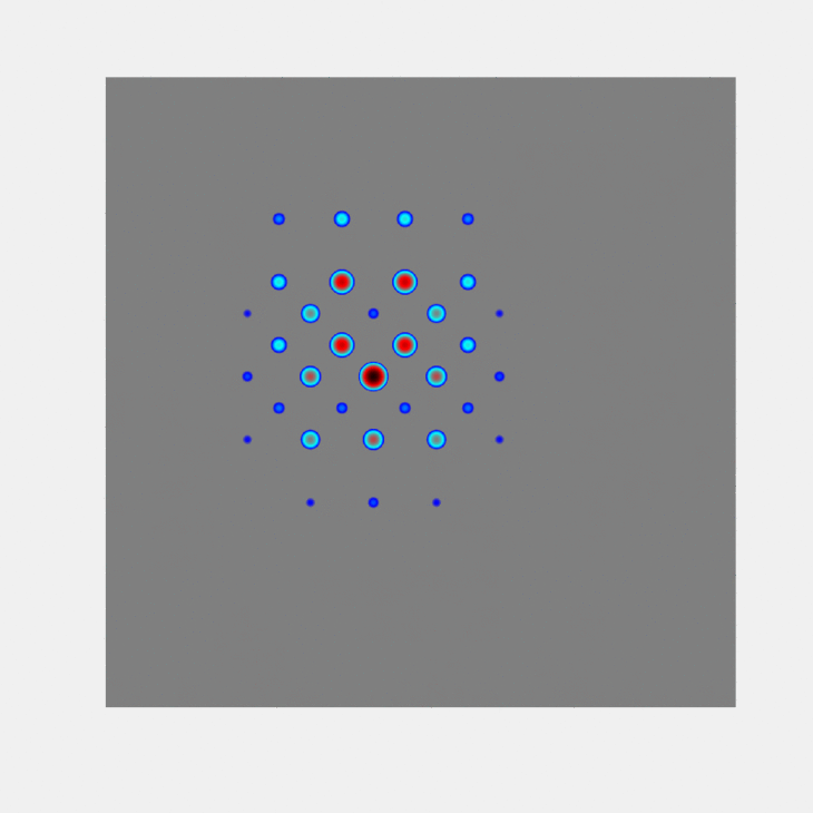 Animation showing a topological soliton rotating anticlockwise.