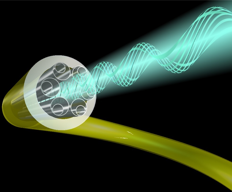 The fibres developed and reported in the paper are the result of over ten years research by the ORC in developing Nested Antiresonant Nodeless Fibres, a special type of hollow core fibres that confine light in the central void thanks to thin glass membranes surrounding the core