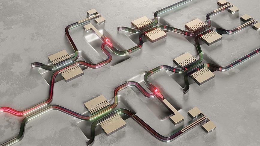 Illustration of a controlled quantum circuit enabled by the reported heat-free switches