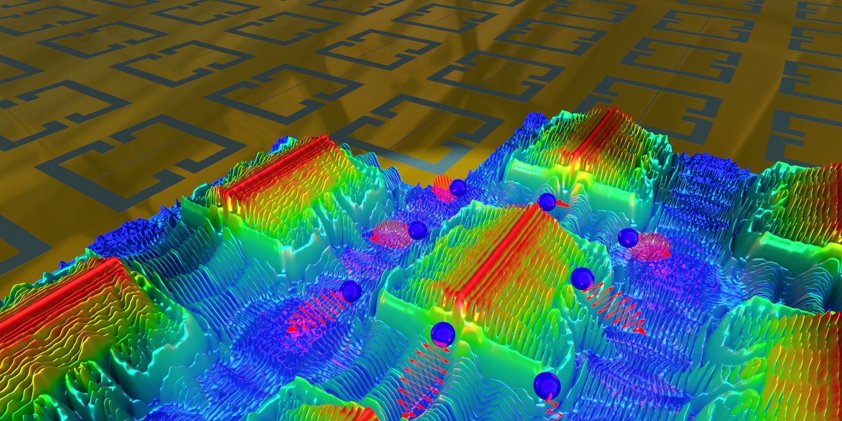 Light focussed by nano-antennas on a gold surface leaks out by generating propagating plasmons.