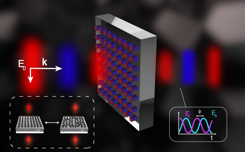 Illustration of the modeled silicon metasurface made from hybrid anapole nanoparticles