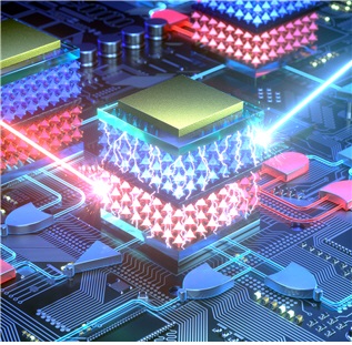 Concept art: Optical-processor chip for an optical computer using a perovskite optical-logic device