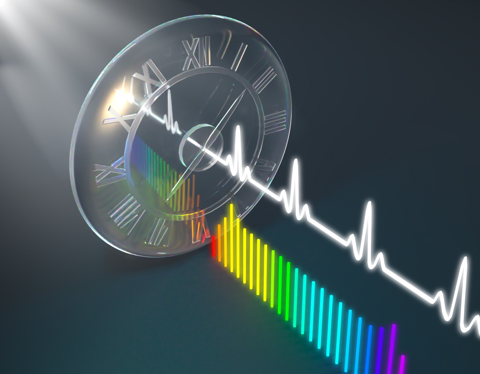 A time lens transforms a continuous-wave, single-color laser beam into a high-performance, on-chip femtosecond pulse source.