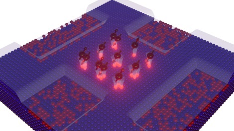 Researchers created a grid of quantum dots ranging from one to three phosphorus atoms deposited onto a plane embedded in silicon and studied the properties of electrons injected into the grid