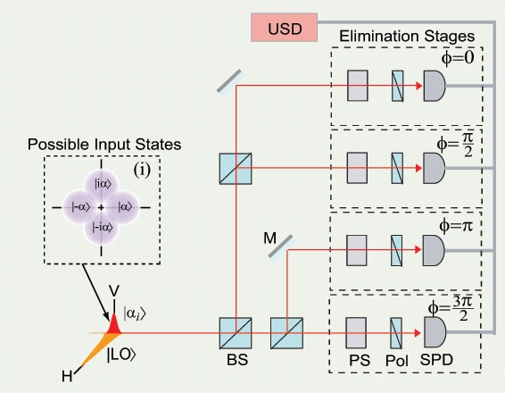 Inset (i) shows the four nonorthogonal symmetric coherent states