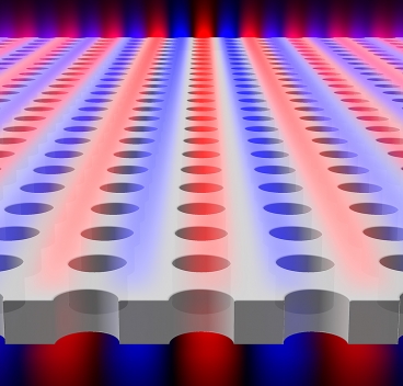 Light is found to be confined within a planar slab with periodic array