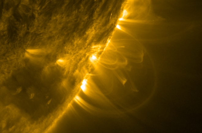 This photo of the Sun's edge, taken with the Solar Dynamics Observatory Atmospheric Imaging Assembly