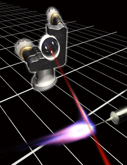 A pulse of laser light