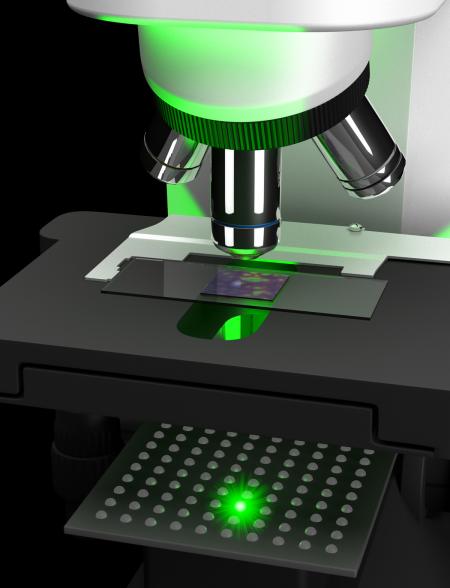 Artist's rendering of the new microscopy setup