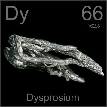 Dysprosium, a rare-earth element used in hard disk coatings, has an unusual electronic structure