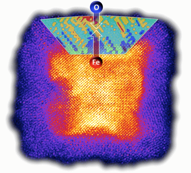 An image of a cuboid iron nanoparticle following six months exposure to the environment