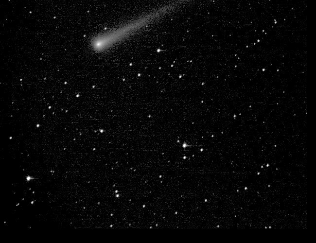 This animated gif combines two photos of Comet ISON taken about a half hour apart on the morning of November 9th