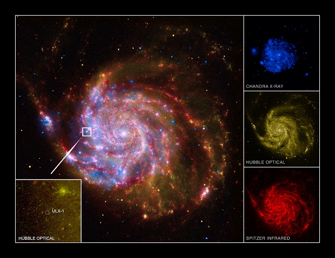 Astronomers have, for the first time, directly measured the mass of a mysterious source of X-ray light in the Pinwheel Galaxy, one of our nearest spiral neighbors