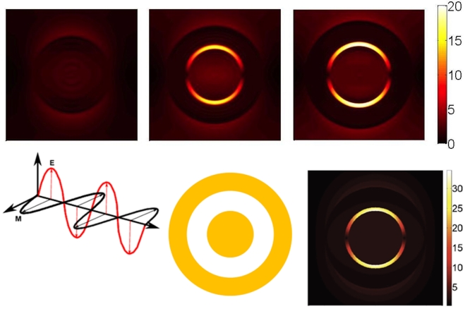 Induced electric fields in Rice University computer models of aluminum nanomatryushkas show that at low gap distances