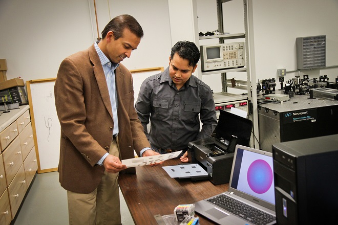 University of Utah electrical engineers Ajay Nahata and Barun Gupta