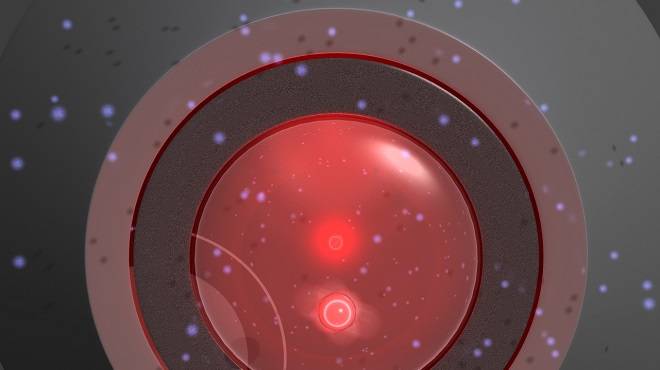 Artistic impressions of the nanoparticle in a laser trap