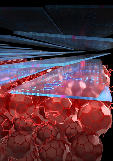 Molecules in face-on orientation inside organic solar cell