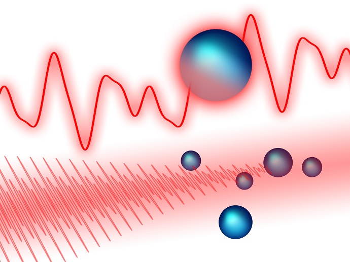 A laser interacting with atoms