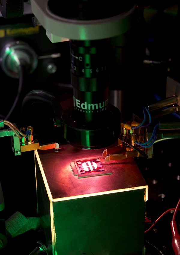 Organic photovoltaic sample under test