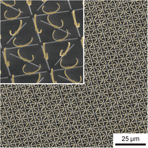 Scanning electron microscope image of the fabricated isotropic metamaterial