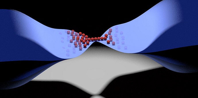 A point contact through which neutral, ultracold atoms flow