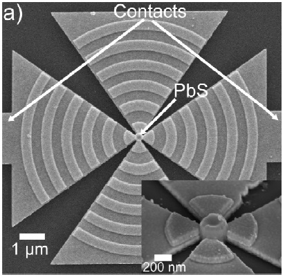 An SEM image of the nanoscale QD detector