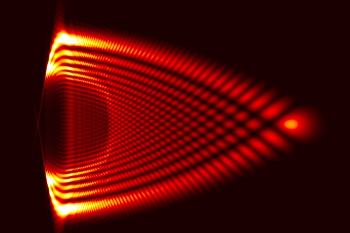 This image shows the spatial distribution of charge for an accelerating wave packet