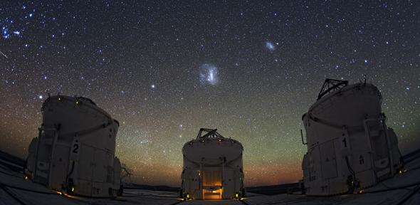 The dwarf galaxies are located near the Large and Small Magellanic Clouds