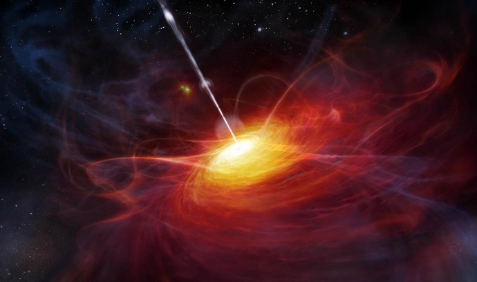 black hole at the centre of a quasar