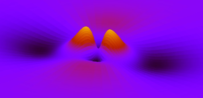 Graphical representation of a 4d electron orbital in atomic xenon