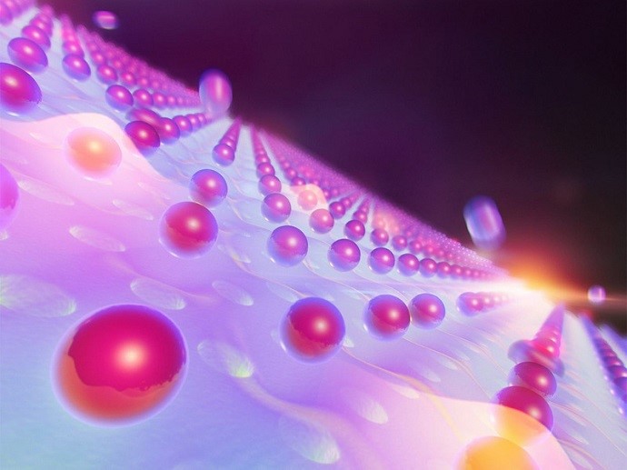 Illustration of the dielectric nano-photonic lattice for trapping atoms and making them interact